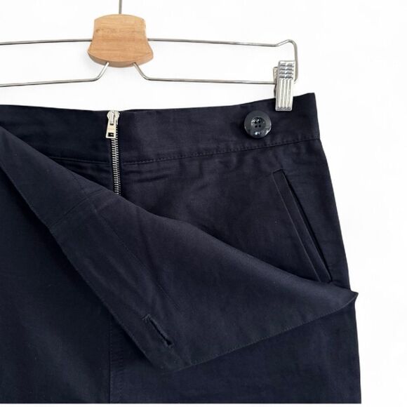 MARNI Navy Blue Cropped Cotton Linen Blend Trousers High Rise Size 42 US 6 - Picture 6 of 12